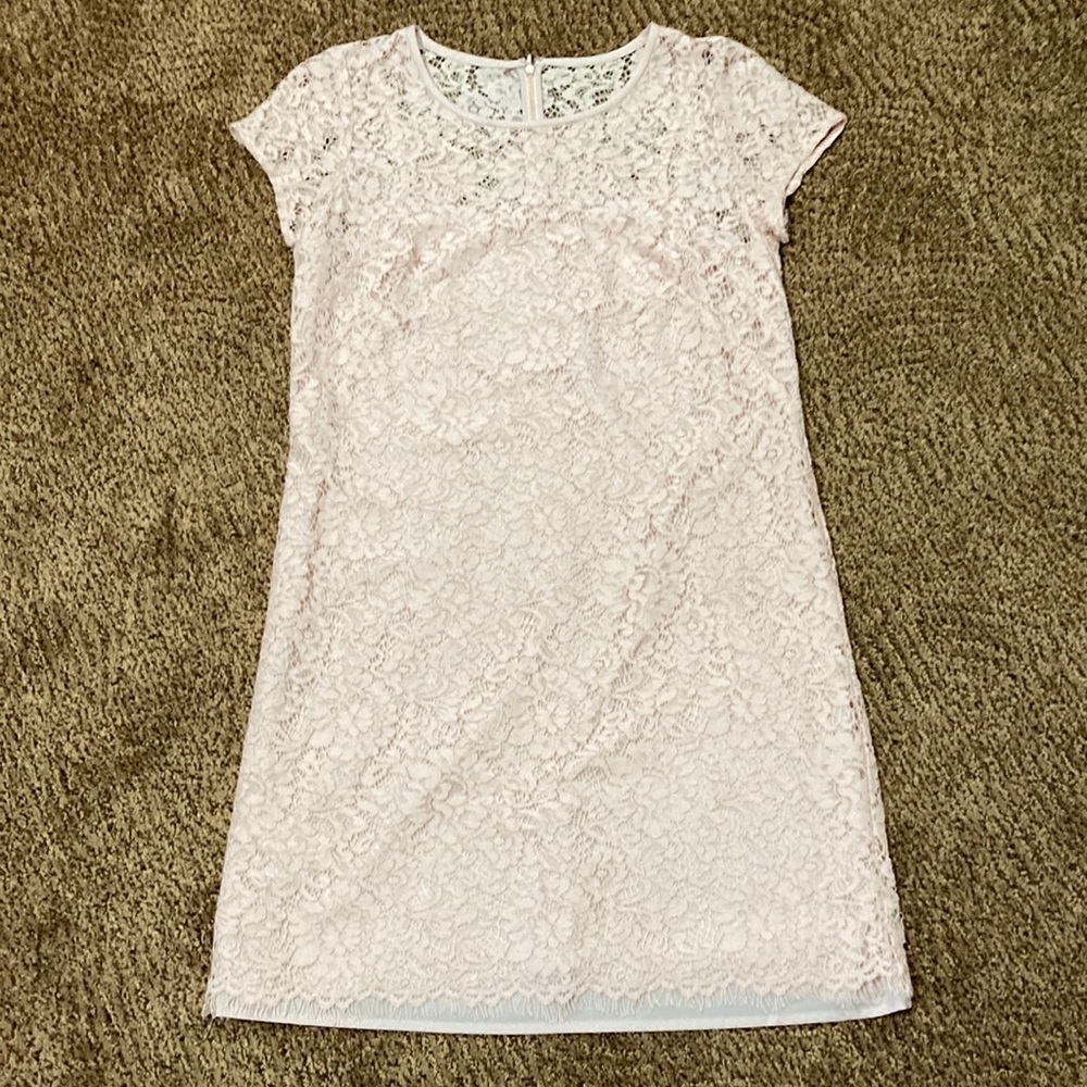 Pink Lace Shift Dress
